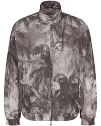 Emporio Armani - Palm Tree-Print Bomber Jacket - Lyst