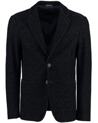 Giorgio Armani - Chevron-Jacquard Single-Breasted Blazer - Lyst