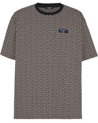 Balmain - Logo Patch Monogrammed T-Shirt - Lyst