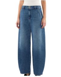 7 For All Mankind - Denim Trousers With Belt Loops - Lyst