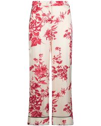 Liu Jo - Floral Print Trim Trousers - Lyst