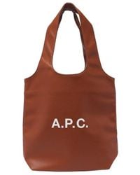 A.P.C. - Ninon Logo Printed Medium Top Handle Bag - Lyst