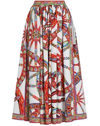 Dolce & Gabbana - Carretto Printed Midi Skirt - Lyst