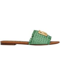 Dolce & Gabbana - Logo Plaque Braided Slippers - Lyst