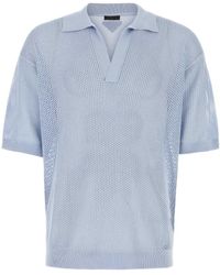 Prada - Mesh-Knit Polo Shirt - Lyst