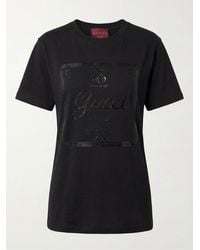 Gucci - T-Shirt En Jersey De Coton Doux Avec Imprimé - Lyst