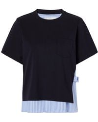 Sacai - Layered-Panel Chest-Pocket T-Shirt - Lyst