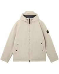 Stone Island - Logo Patch Zip-Up Hooded Jacket - Lyst