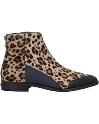 Dolce & Gabbana - Leopard Print Spliced Ankle Boots - Lyst