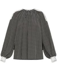 Chloé - Chloé Open-Neck Graphic Print Top - Lyst