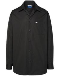 Off-White c/o Virgil Abloh - Logo Embroidered Long-Sleeved Shirt - Lyst