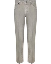 Jacob Cohen - Scott Chambray Straight-Leg Trousers - Lyst