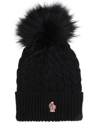 Moncler - Grenoble Logo Detailed Knitted Beanie - Lyst