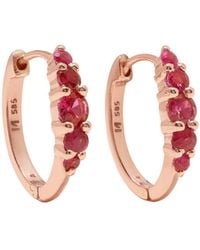 Ileana Makri - 18-Karat Rose Ruby Hoop Earrings - Lyst