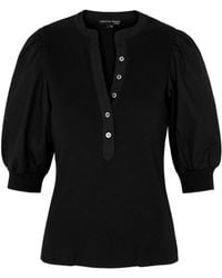 Veronica Beard - Ribbed Stretch-Cotton Top - Lyst