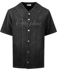Off-White c/o Virgil Abloh - Button-Up Denim Baseball Shirt - Lyst