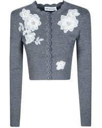 Self-Portrait - Floral Lace Knit Cardigan - Lyst