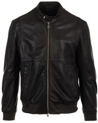 Peuterey - Tureia Leather Bomber Jacket - Lyst