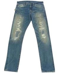 RRL - Ralph Lauren Slim Fit Distressed Jeans - Lyst