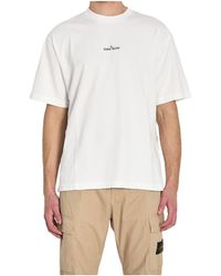 Stone Island - Logo Printed Crewneck T-Shirt - Lyst