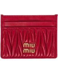 Miu Miu - Logo-Lettering Cardholder - Lyst