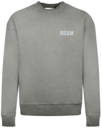 MSGM - Logo Printed Crewneck Sweatshirt - Lyst