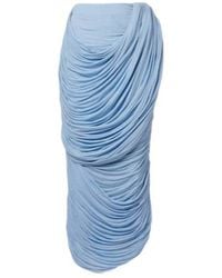 Magda Butrym - Draped Ruched Jersey Midi Skirt - Lyst