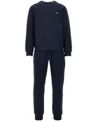 Emporio Armani - Long-Sleeve Crew-Neck Sweatshirt And Sweatpants 2-Piece Set - Lyst