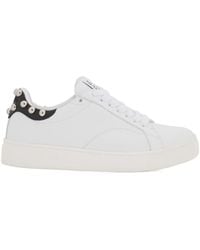 Lanvin - Round Toe Lace-Up Sneakers - Lyst