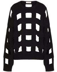 Valentino - Open-Knit Virgin Wool Jumper - Lyst