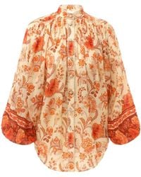 Zimmermann - Junie Billow Long-Sleeved Blouse - Lyst