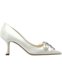 Jimmy Choo - Auria 70 Bow Embellished Pumps - Lyst