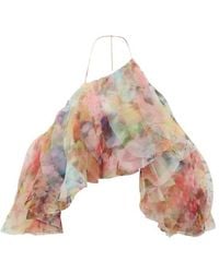 Zimmermann - Luna Ruffled Off-Shoulder Top - Lyst