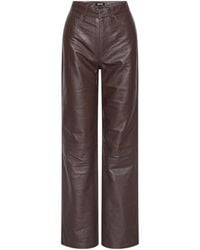 ROTATE BIRGER CHRISTENSEN - High-Waisted Lambskin Leather Straight-Leg Pants - Lyst