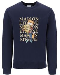 Maison Kitsuné - Maison Kitsuné Fox Champion Printed Crewneck Sweatshirt - Lyst