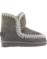 Mou - Crochet-Detail Sheepskin Boots - Lyst