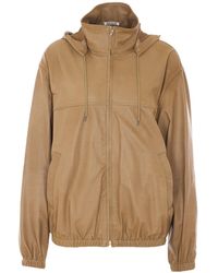 AURALEE - Long-Sleeved Leather Jacket - Lyst