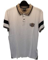 EA7 - Logo Contrast-Collar Polo Shirt - Lyst