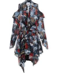 Off-White c/o Virgil Abloh - World Paint Geo Ruffled Asymmetric Mini Dress - Lyst