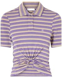 Rabanne - Striped Woven Polo Shirt - Lyst