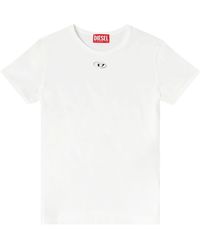 DIESEL - T-Uncutieslong-Od Metallic Oval D T-Shirt - Lyst