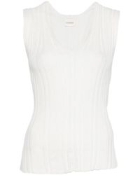 Closed - Ribbed-Knit V-Neck Sweater - Lyst
