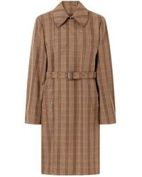 Wales Bonner - Linear Belted Checked Wool-Canvas Coat - Lyst