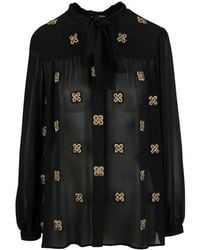 Saint Laurent - Semi-Sheer Embroidered Shirt - Lyst