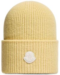 Moncler - Logo Ribbed Beanie Hat - Lyst