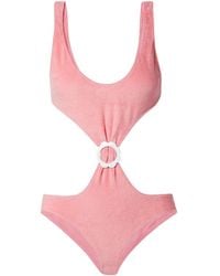 Lisa Marie Fernandez - Buckle Cutout Stretch Cotton Terry One-Piece Swimsuit - Lyst