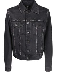 7 For All Mankind - Studded Trucker Denim Jacket - Lyst