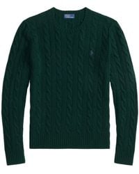 Polo Ralph Lauren - Logo Embroidered Cable-Knitted Jumper - Lyst