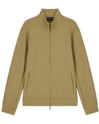 Emporio Armani - Stand-Collar Zip-Up Jacquard Sweatshirt Jacket - Lyst