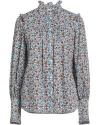 Weekend by Maxmara - Floral Print Ruffled High-Neck Blouse - Lyst